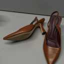 Coutgo Womens Slingback Stiletto High Heels Closed Pointed Toe Pumps D’Orsay Sexy Office Dress Shoes, Navy, Size 8.5