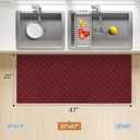 Red Kitchen Runner Rug 20"x47" Kitchen Rugs Non Slip, Christmas Kitchen Mats for Floor, Washable Absorbent Resist Dirt Comfort Standing Mat for Entryway,Hallway, Front of Sink (1'8" x 3'11" (Runner))