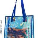 ONEART Iridescent Clear Tote Bag, Fashion Holographic Waterproof Beach Bag, Shoulder Handbag for Shopping, Gym, Travel