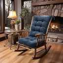 Lokex Rocking Chair Cushion Only,Tufted Non-Slip Comfortable Rocking Chair Cushions Indoor with Ties,Striped Rocking Chair Pads (21x17/17x17, Brown-s2064-6)