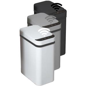 3 PACK - Bathroom Trash Can with Lid - 2.5 Gallon Automatic Trash Cans Touchless - Bedroom, Office - Small Smart Garbage Can - Electric, Narrow - Motion Sensor Trash can Bathroom (Matte Black, Gray & White)