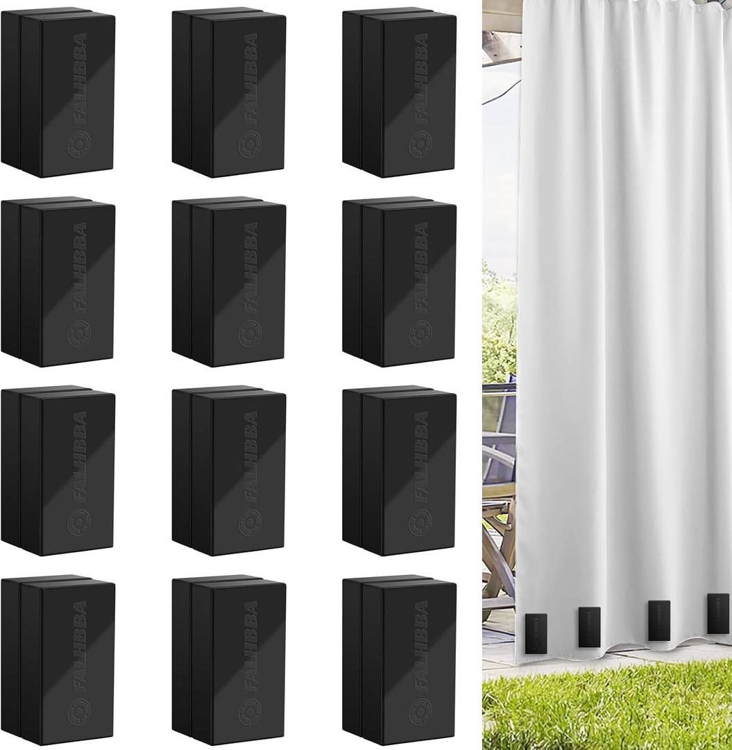 24 Pcs Outdoor Curtain Weights,Plastic Wrapped Heavy Duty Curtain Weights for Patio Pergola Cabana Gazebo Outdoor Magnetic Weights Bottom Square Weight for Heavy Wind,Outside Curtain,Mosquito,Flags
