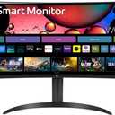 LG 34" Curved UltraWide WQHD(3440x1440) Smart Monitor with HDR10 99% sRGB, 100Hz, Magic Remote, AirPlay 2 & Adjustable Stand, webOS