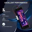 7.2V RC NiMH Battery 5000mAh Capacity Rechargeable 6-Cell Flat Battery Pack with TMY Plug(2 Packs)