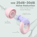JUSTRVN Kids Ear Plugs(6+yrs)-2 Pairs of Reusable Noise Reduction Earplugs for Small Canal With 6 Tips,Soft Silicone Earplugs for Sleeping,Focus,Travel,Socializing,Concert&Hearing Protection 25dB-30dB