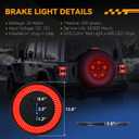 Spare Tire Brake Light for 2018-2026 Jeep Wrangler JL JLU, 405PCS LED Super Bright 3rd Third Brake Light, Plug-N-Play Wheel Lights, Rear Brake Tail Light for Jeep Wrangler JL JLU Accessories