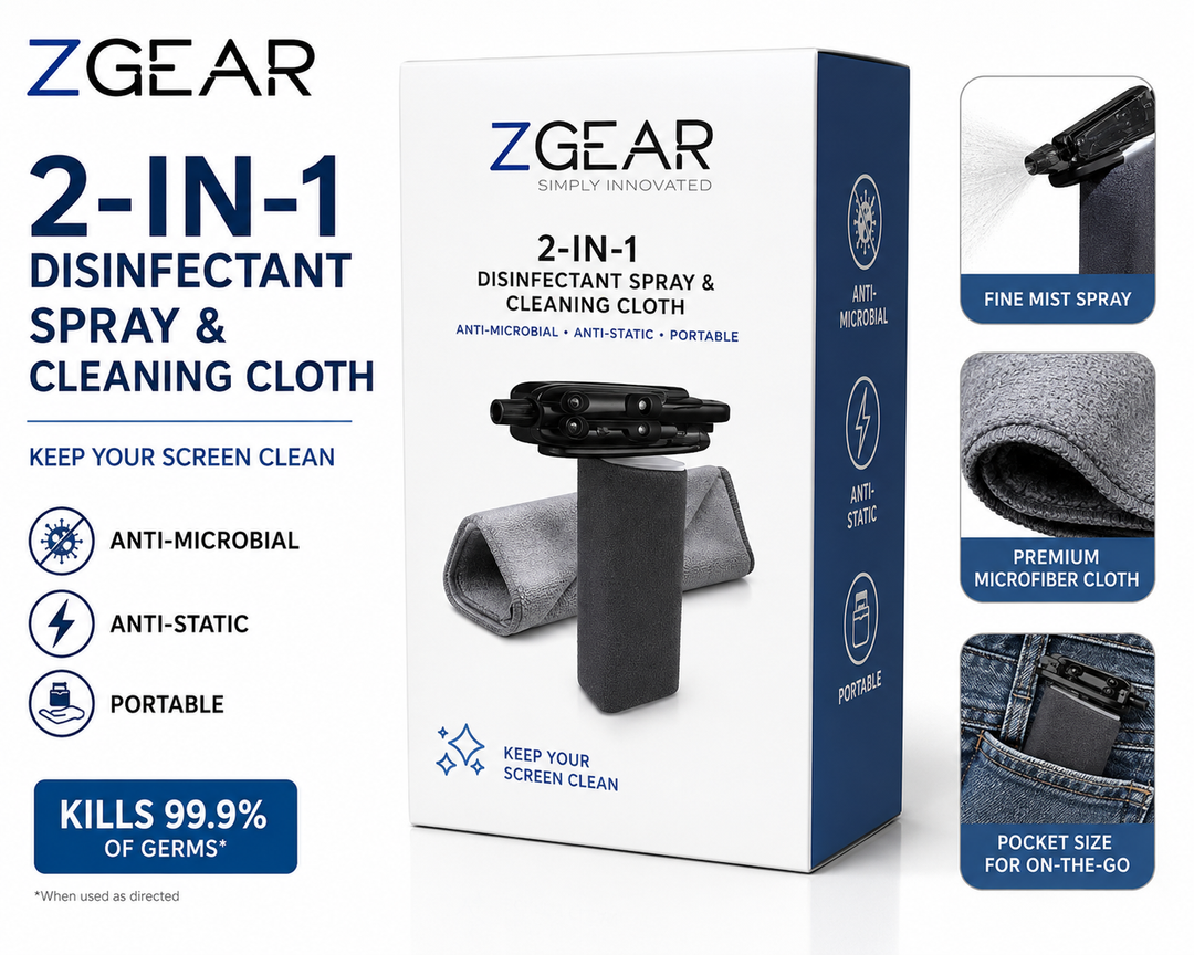 ZGear 2-in-1 Disinfectant Spray And Cleaning Cloth