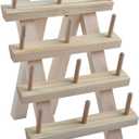 NW 12-Spools Wooden Thread Holder Sewing and Embroidery Thread Rack and Organizer Thread Rack for Sewing with Hanging Hooks