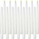 20 Pack White Taper Candles, 10 Hours Burn Time, Unscented, Smokeless and Dripless, 0.8 x 12 Inch Dinner Candle Set for Household, Wedding, Party and Home Dcor Candlesticks