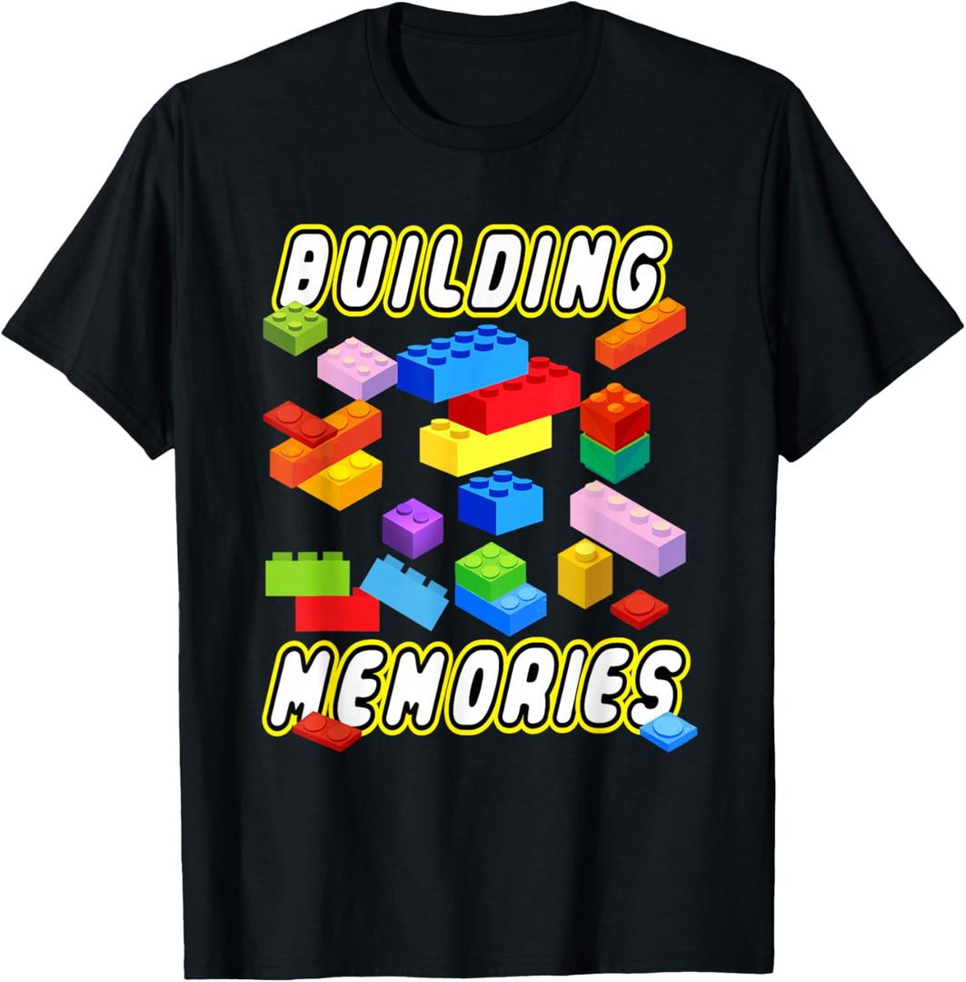 Building Memories Building Bricks Blocks Family Matching T-Shirt (Small)