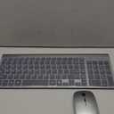 Wireless Keyboard and Mouse Ultra Slim Combo, TopMate 2.4G Silent Compact USB 2400DPI Mouse and Scissor Switch Keyboard Set with Cover, Batteries Included, for PC/Laptop/Windows/Mac - Gray Black