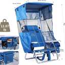 Nice C 5 Position Reclining Backpack Beach Chair with Canopy (Blue, 2 Pack)