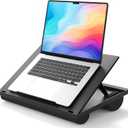 Adjustable Laptop Stand with 8 Angles - Dual Cushion Desk for Sofa, Bed, Car or Work Table by HUANUO (11"D x 14.8"W x 5"H, Black)