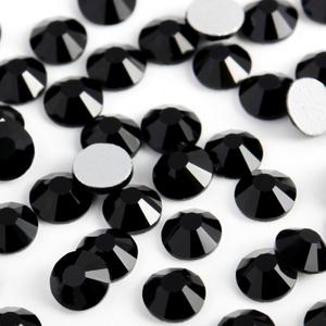 2000PCS SS20 Flatback Rhinestones | 12-Facet Diamond-Cut Glass Gems for Nail Art, Clothing, DIY Crafts |Glue-On Decoration Stones with Silver Backing(Jet Black)