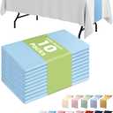 Pureegg Light Blue Plastic Table Runners - 10 Pack, 14'' x 108'', Water Resistant & Disposable Centerpiece Decorations for Table Cloth, Wedding, Birthday, Holiday, Baby Shower, Party, Home Decor