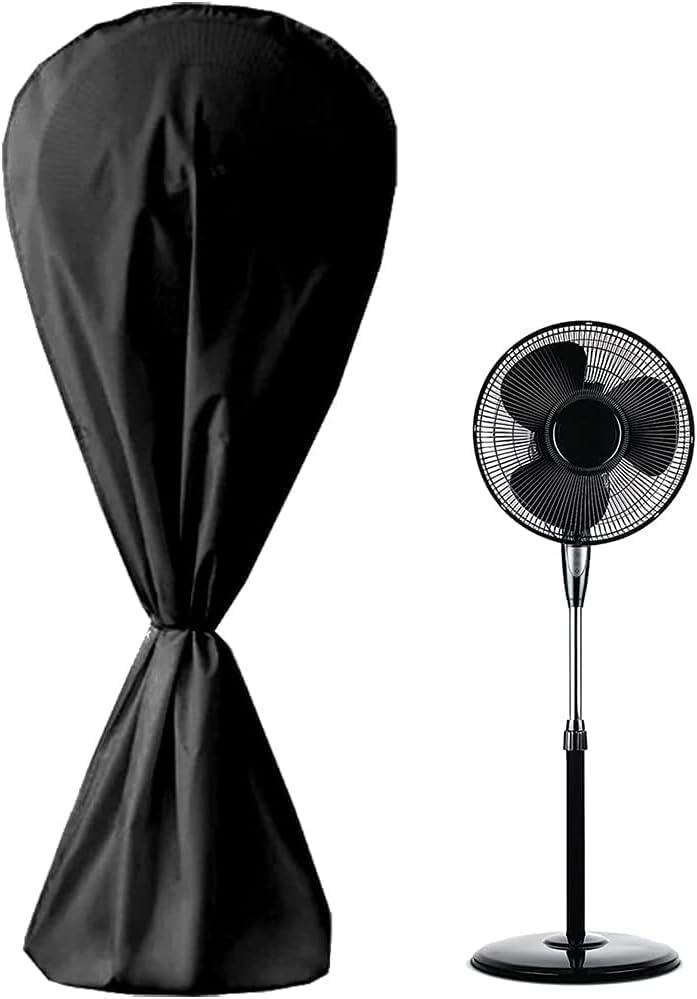 Fan Cover Dustproof Standing Pedestal Round Floor Electric Fan Dust Covers Household Patio Fans 420D Heavy Duty Oxford Cover Waterproof Floor Covers for Indoor Outdoor (Black)