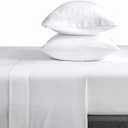 CozyLux Twin Bed Sheets Set 1800 Series 3-Piece Embroidered Double Brushed Microfiber Sheets 16" Deep Pocket Hotel Soft Luxury Bedding Sheet Set, Wrinkle Resistant, White