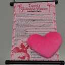 Galentine's Day Party Game Pass the Heart Game Galentines Left Right Story Hanging Scroll with Plush Heart Valentine's Gift for Women Besties Adults Party Supplies Activities Challenge Prizes