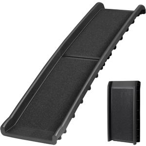 62 Inch Portable Folding Dog Ramp,Lightweight Outdoor Indoor Pet Ramp Stairs Step Ladder for Car, Truck, SUV, High Bed,Non-Slip Rug Surface Supports up to 154 lb