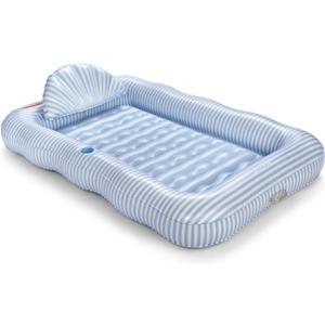 FUNBOY Tanning Pool Lounger Float, XL 72'' x 48'' Pool Float with Custom Pillow and Large Cup Holder, Perfect for Pool or Backyard.