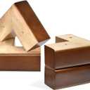 AORYVIC Solid Wood Legs for Furniture, L-Shaped Bed Risers, Furniture Legs for Sofa Couch Dresser Cabinet Table, Couch Sofa Feet, Furniture Risers, Bed Lifters 4 Pack (2 inch, Brown)