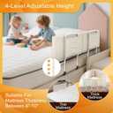 Bed Rail for Toddlers, Adjustable Baby Bed Rail Guard for Twin and Full Size Beds, Bed Safety Rails for Children with Non-Slip Base, Removable Washable Cover, Easy Installation (4 Pack)