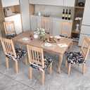 Stretch Dining Chair Seat Covers Set of 4,Dining Chair Slipcovers, Floral Printed Chair Covers,Soft Fabric Washable Upholstered Chair Seat Protector, No Rear Covers for Home Kitchen Dining Room (A-vintage Yellow Roses)