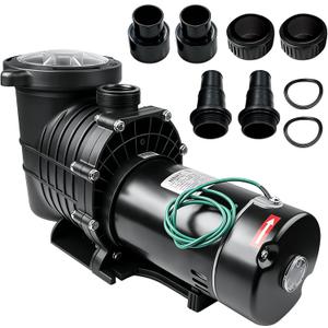 2.0 HP Self Primming Pool Pump 6800 GPH, Single Speed In/Above Ground Swimming Pool Pump Dual voltage with Strainer Basket