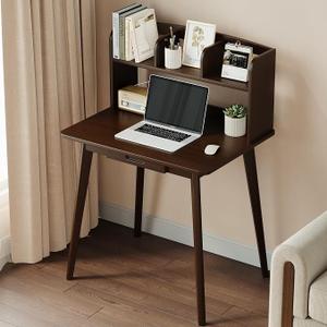 IOTXY Small Writing Desk with Hutch - 31.5" Work Computer Study Table
Black Walnut, Storage Drawer, Space-saving for Home and Office, with Bookshelves