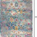 JONATHAN Y Boho Vintage Navy/Cream Indoor Area Rug, 4x6, Bohemian Flair Medallion, Chic, Floral, High Traffic for Living Room, Bedroom, Kitchen, Pet Friendly, Non-Shedding (BMF103B-4)
