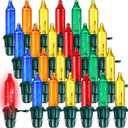 Mudder 120 Count Christmas Replacement Mini Light Bulbs with Green Base Christmas Tree Incandescent Wire String Lights Replacement Bulbs for Xmas Indoor Outdoor Decoration (Colorful, 2.5v X 0.1a)