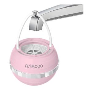 Bath Filter for Tub, Bathtub Faucet Water Filter with 8 Stages & 2,500 Gallons of Filtration to Reduce Contaminants for Softer, Smoother Skin (Pink)