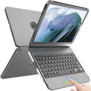 TQQ Touch for iPad (A16) 11th Generation Case with Keyboard (11", 2025) & 10th Gen (10.9", 2022) - 360 Rotatable, Thin & Light, Multi-Touch Trackpad for iPad (A16) 11th/10th Gen (Gray)