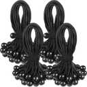 100 Pcs 9 Inch Ball Bungee Cords Tarp Tie Downs Bungee Cords with Balls Heavy Duty Outdoor Tarp Straps for Canopy Shelter Camping Cargo Tent Poles UV Resistant (Black)