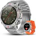 WalkerFit Smart Watch for Men, 1.43" AMOLED Premium Sport Smartwatch with Bluetooth Calling, 5ATM Waterproof, Accurate Fitness Tracking, Durable Sport Watch for iPhone and Android, Silver