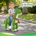 FUNLIO Ride on Dinosaur Horse for Kids 5-12, Plush Ride-On Toys with Wheels for Indoor & Outdoor Play, Easy to Assemble, CPC & CE Certified-Large, Green Dinosaur
