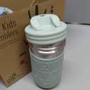 Elk and Friends 14oz Stainless Steel Kids + Toddler Drinking Cups | The Original Mason Jar with Sleeves + Lids | Silicone Straws | Smoothies | Storage Jar | Spill Resistant | Dishwasher Safe | 2 Pack
