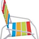 Rio Brands 1-Position Low-Profile Folding Beach Chairs, Lightweight Steel Outdoor Portable Camping Chairs, Supports up to 190 lbs.