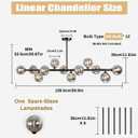 Dining Room Chandelier Black and Smoke Gray Linear Chandeliers, 50.6 inch