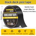 CHUANGDANG Black Joist Tape for Decking,2inx50ft,4-Pack,Joist Deck Butyl Tape for Joist, Roofs Beams, RV, Doors, and Fences, Waterproof Butyl Joist Tapes, Anti-Corrosion, Weather-Resistant