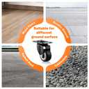 2" Casters Set of 20 Heavy-Duty Industrial Caster Wheels Without Brake PU Wheels Double Ball Bearing Swivel Casters Noiseless for Workbench, Furniture, Plate Castors Black