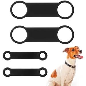 8 Pack Slide on Dog Tag Replacement Rubber Dog Tag Holder for Pet Collar, Silicone Elastic Dogs Tags Holder Rubber Band Replacement 2 Sizes Pet Name ID Tags for Small Dogs Cat Puppy Kitten Collar