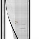 Side Opening Magnetic Screen Door, Fit Door Size 39 x 83 Inch, Reversible Left and Right Door Screen Mesh with Strong Magnet, Actual Mesh Size 41" x 84" (Gray)