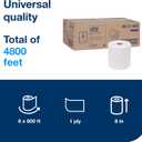 Tork Paper Hand Towel Roll White H80, Universal, 100% Recycled Fiber, 6 Rolls x 800 ft, 8031900, 6 Count