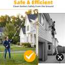 16FT Reach Gutter Cleaner, Gutter Cleaning Tools from the Ground with 3/4" Brass Shut-Off Valve & Bendable 360 Rotating Water Wand, Safe Cleaning for 2-Story Homes