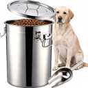 25 lb Stainless Steel Dog Food Storage Container with Airtight Lid