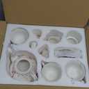 fanquare 21 Pieces British Porcelain Tea Set with Gold Trim, Pink Autumn Leaves Floral Tea Sets for Women Tea Party, 6 Teacup and Saucers for Coffee Home Wedding