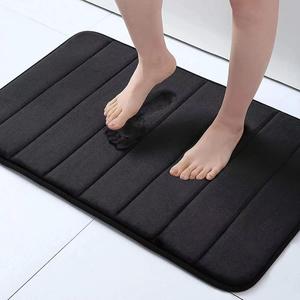 Bathroom Rugs, Soft Absorbent Bath Mats, Dry Fast Bath Mat, Machine Washable Bath Rug Set for Bathroom (Black), 1'4" x 1'11" (Square)