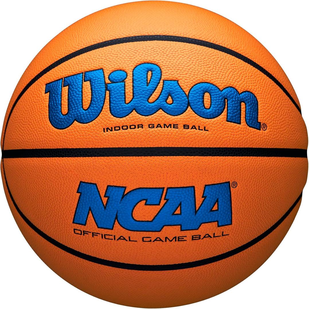 WILSON NCAA Evo NXT Official Indoor Game Basketballs - Sizes 6 and 7 (Royal/Orange)