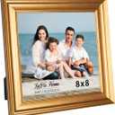 LaVie Home 8x8 Picture Frames (1 Pack, Gold) Square Photo Frame Set with High Definition Glass for Wall Mount & Table Top Display